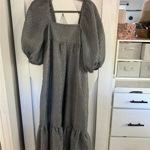 Anthropologie Gray Long Sleeve Dress